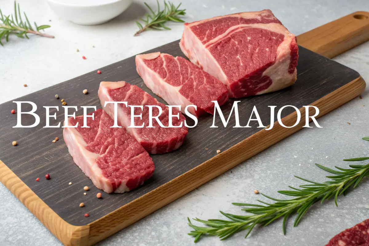 Tender and flavorful beef teres major steak cooked to perfection.