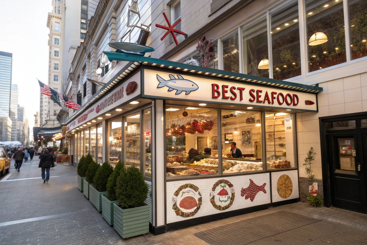 Fresh seafood dishes served at a waterfront restaurant with a stunning view.