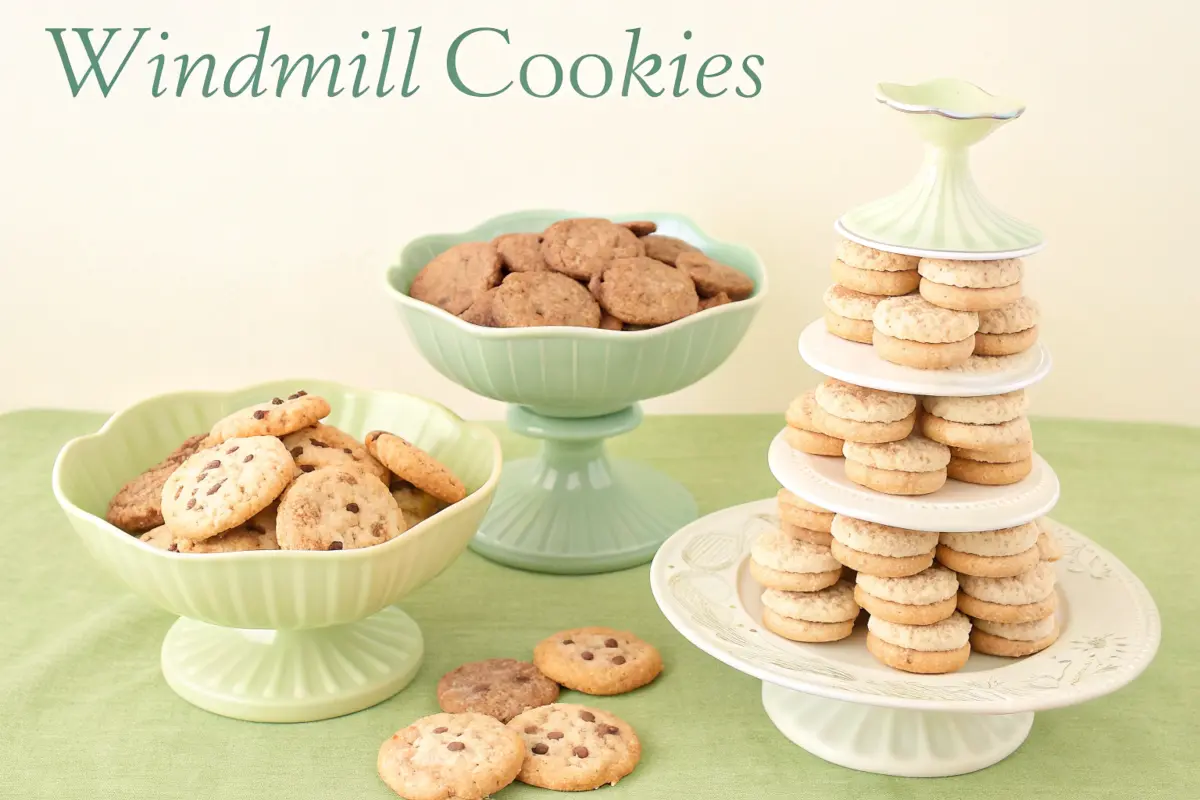 Traditional Dutch windmill cookies with intricate windmill design