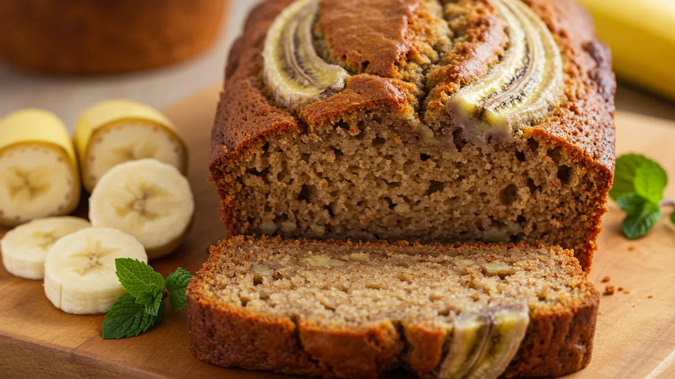 banana bread including flour, bananas, and eggs