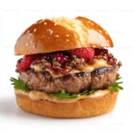 PB and J burger with beef jam on brioche