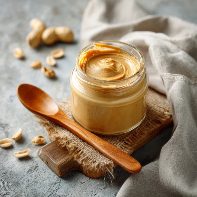 Health Benefits of Natural Peanut Butter: Your Everyday Superfood 3 Homemade natural peanut butter in a jar showing its health benefits