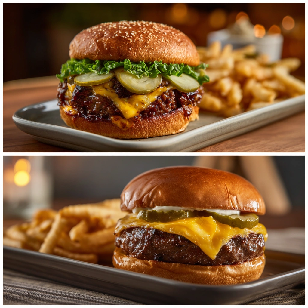 hangover-burger-comparison.webp Side-by-side of Carl’s Jr Hangover Burger and homemade version