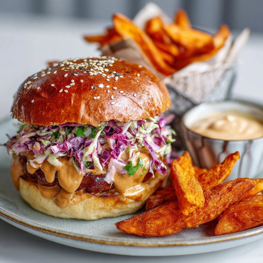 Peanut butter and jelly mayonnaise burger 9 Peanut butter and jelly mayonnaise burger served with fries and slaw