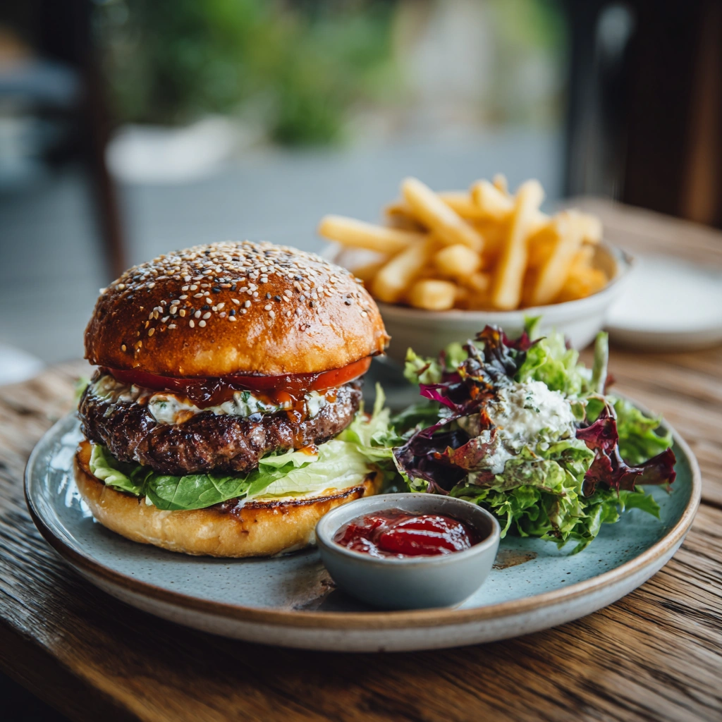 wagyu-burger-full-meal.webp Wagyu burger served with fries and side salad