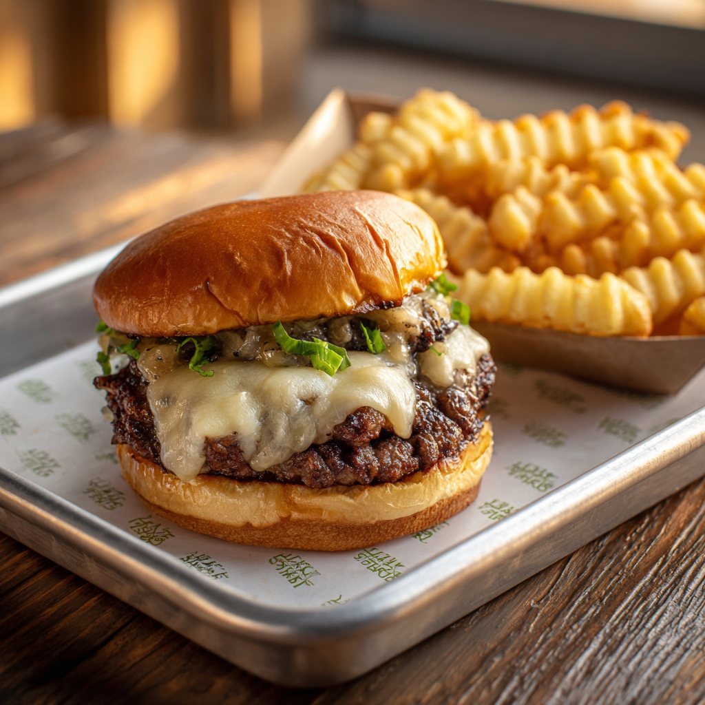 u7415457667 Shake Shack truffle burger with melted gruyre che 2fe25adb 9b41 42c8 a55a edd4d129369f 0 Truffle Burger Shake Shack Price: What You’re Really Paying For
