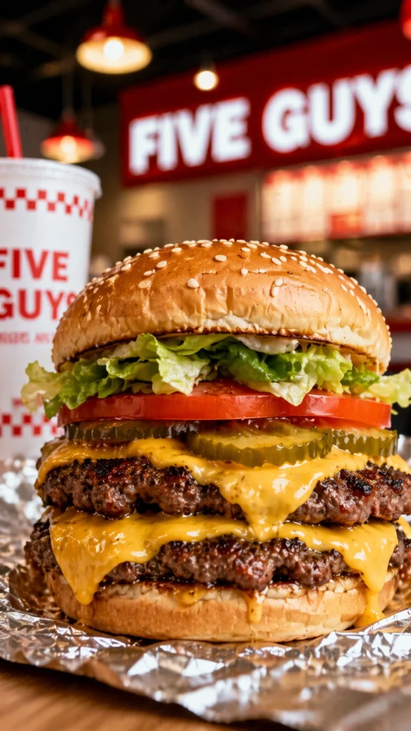 Five Guys fresh burger and fries combo