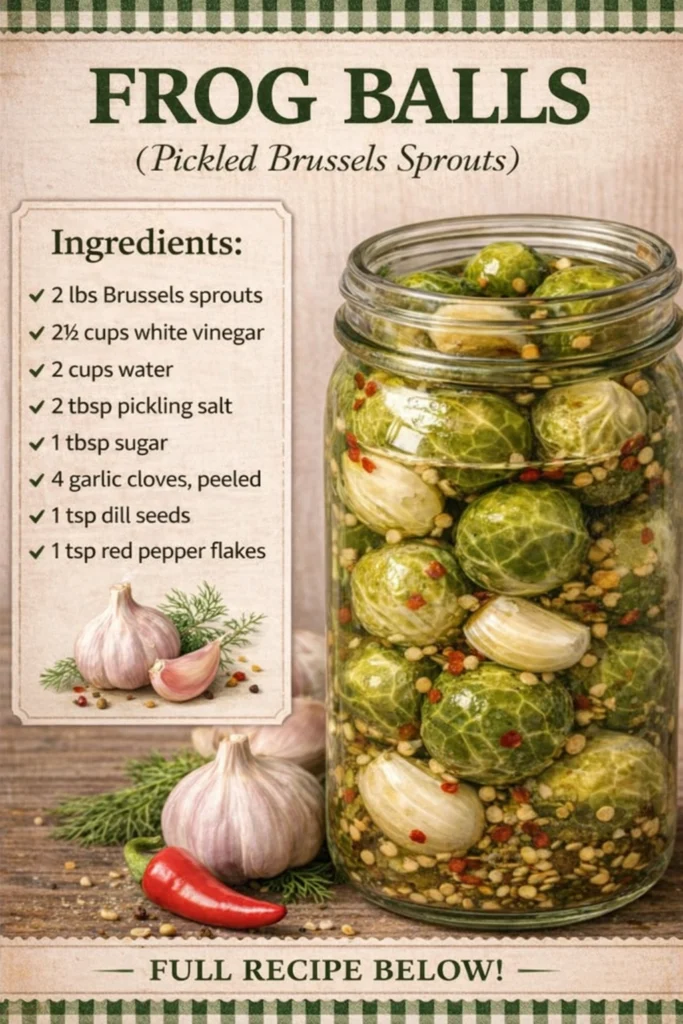 ChatGPT Image Apr 18 2026 07 19 53 PM Frog Balls (Pickled Brussels Sprouts): A Tangy Homemade Delight