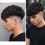 Modern burger haircut with textured top and clean fade hairstyle for men