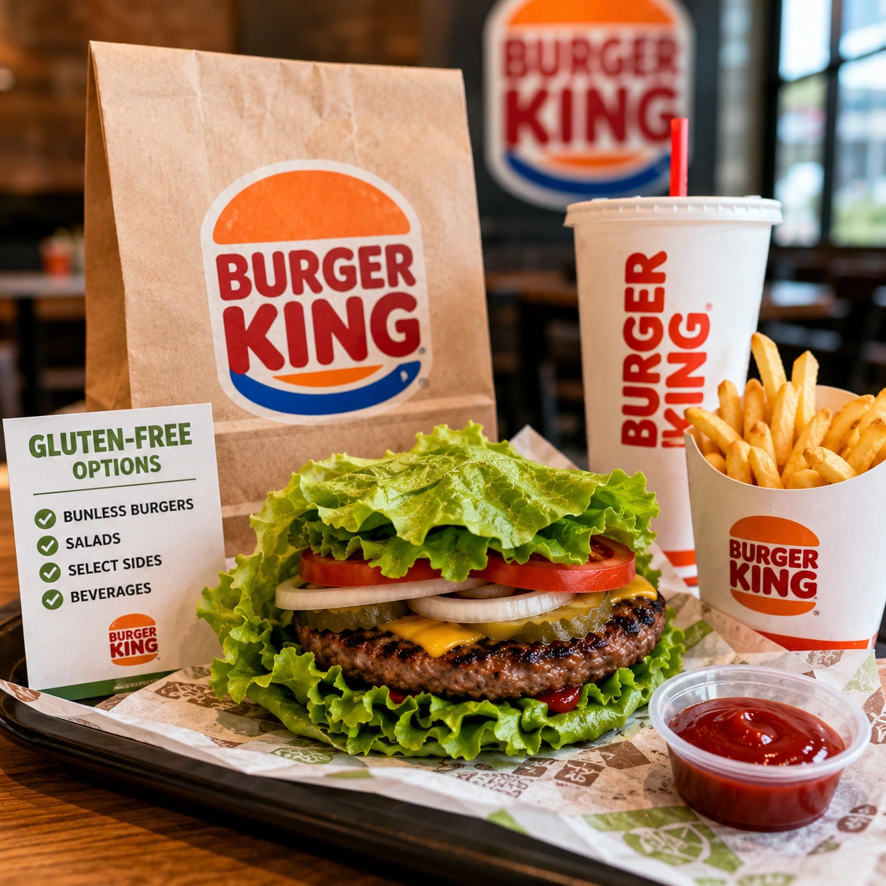 Burger King gluten-free lettuce wrap burger featured meal